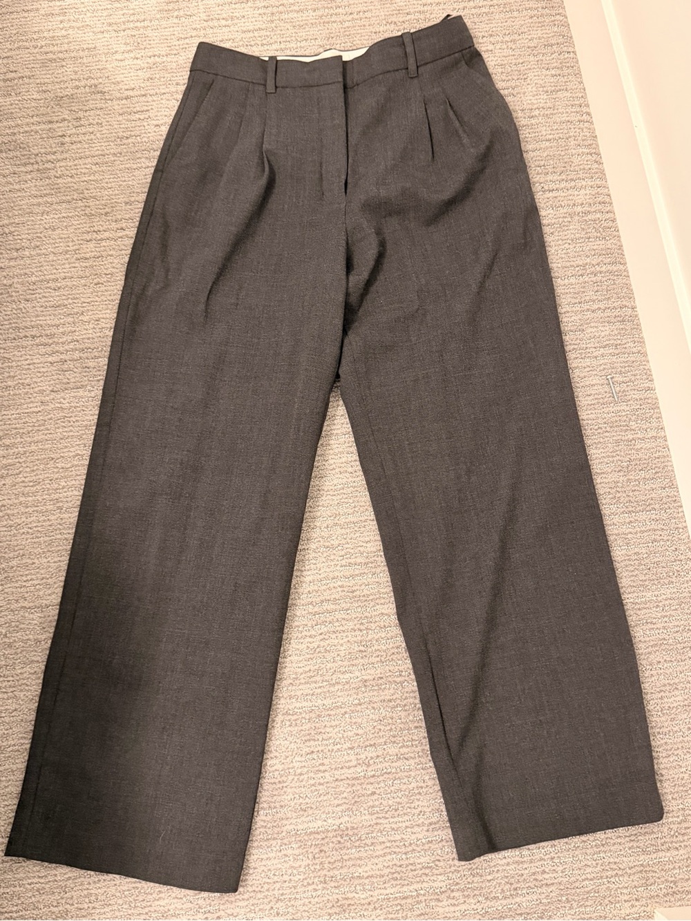 Aritzia Effortless Grey Wool Pants